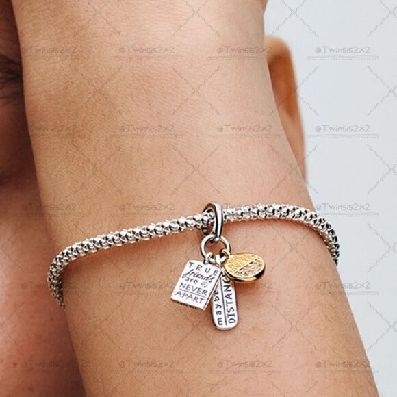 Pandora Friendship Triple Dangle Charm|Pendant|Two-tone - Picture 2 of 2